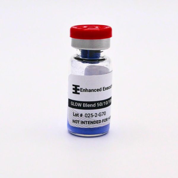 GLOW Blend 5mg vial on white background