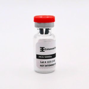 HCG 5000iu via on white background