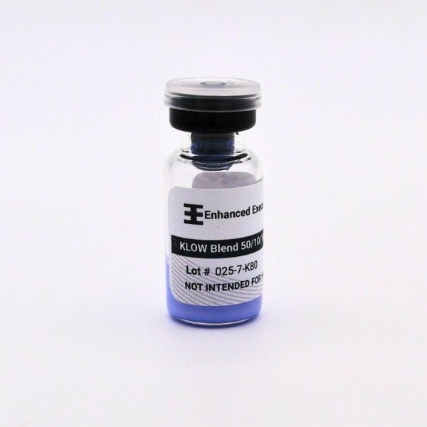 KLOW Blend 10mg vial on white background