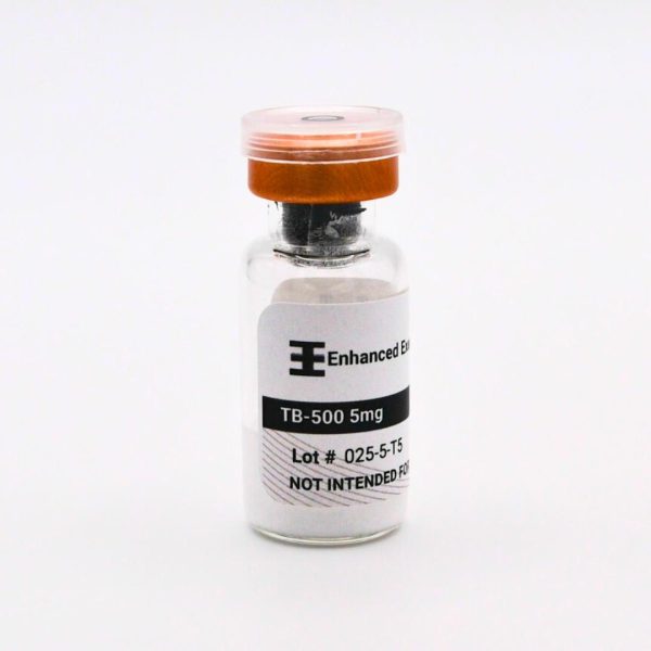 TB-500 5mg vial on white background