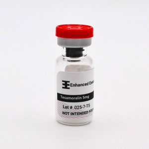 Tesamorelin 5mg vial on white background