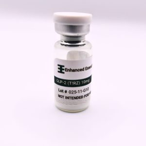 GLP-2 10mg vial on white background
