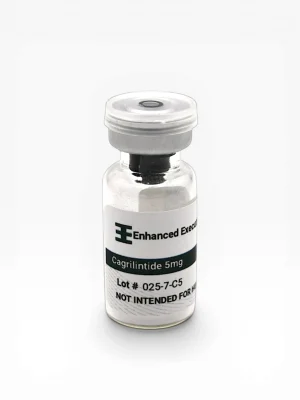 Enhanced Executive Cagrilintide 5mg peptide vial with clear cap on white background