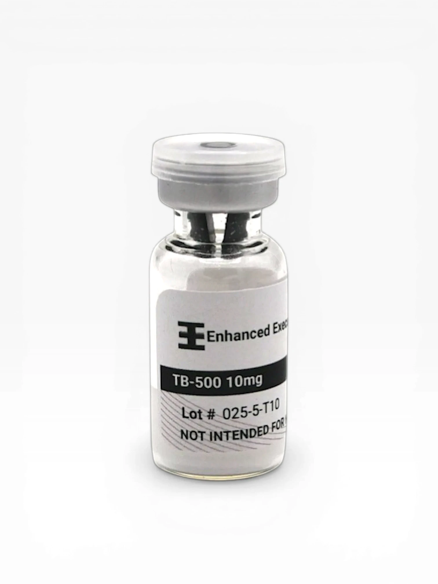 Enhanced Executive TB-500 10mg peptide vial with grey cap on white background
